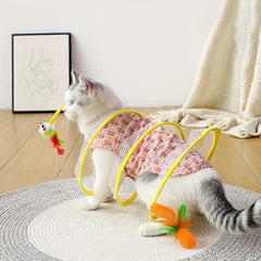 Foldable S Shaped Cat Tunnel Interactive Play Training Perfect Pet Toy Cats