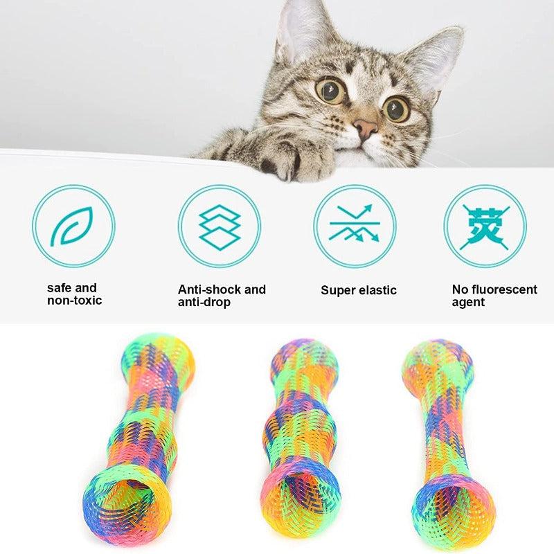 Cat Teaser Spring Toys Elastic Tube Interactive Bouncing Toys for Indoor Cats