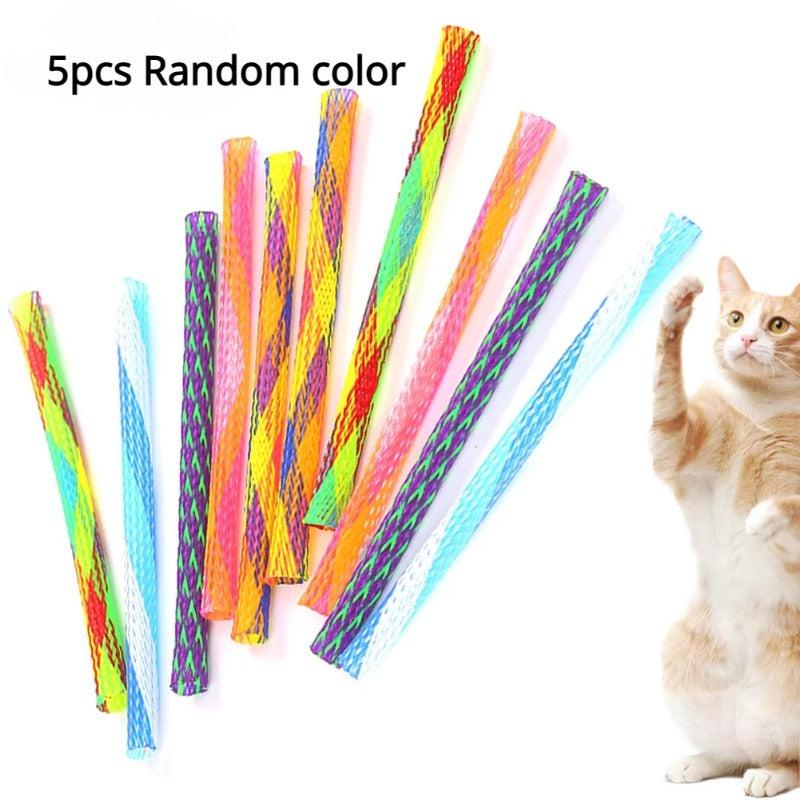 Cat Teaser Spring Toys Elastic Tube Interactive Bouncing Toys for Indoor Cats
