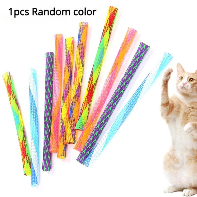 Cat Teaser Spring Toys Elastic Tube Interactive Bouncing Toys for Indoor Cats