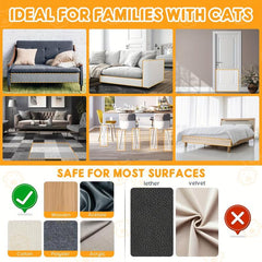 6 Pack Cat Scratch Furniture Protector - Invisible Waterproof Couch Protector