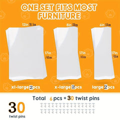 6 Pack Cat Scratch Furniture Protector - Invisible Waterproof Couch Protector
