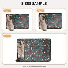 Soft Paw Print Fleece Pet Blanket Warm Dog Sleeping Mat