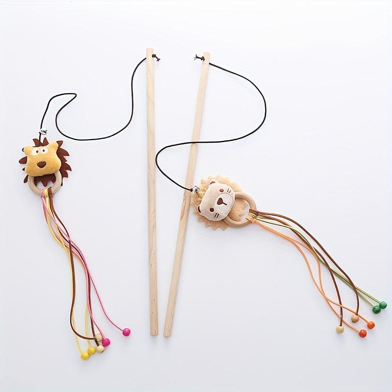 Interactive Plush Cat Teaser Toy with Wand - Entertain Your Feline