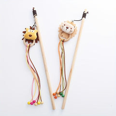 Interactive Plush Cat Teaser Toy with Wand - Entertain Your Feline