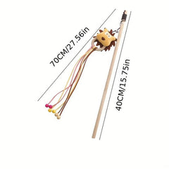 Interactive Plush Cat Teaser Toy with Wand - Entertain Your Feline