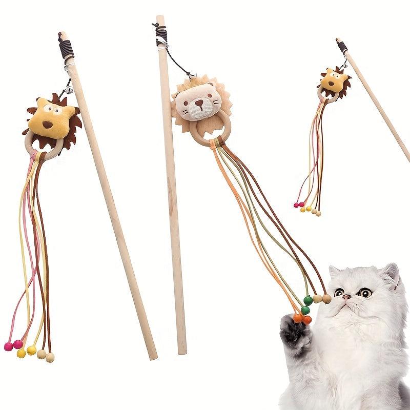 Interactive Plush Cat Teaser Toy with Wand - Entertain Your Feline