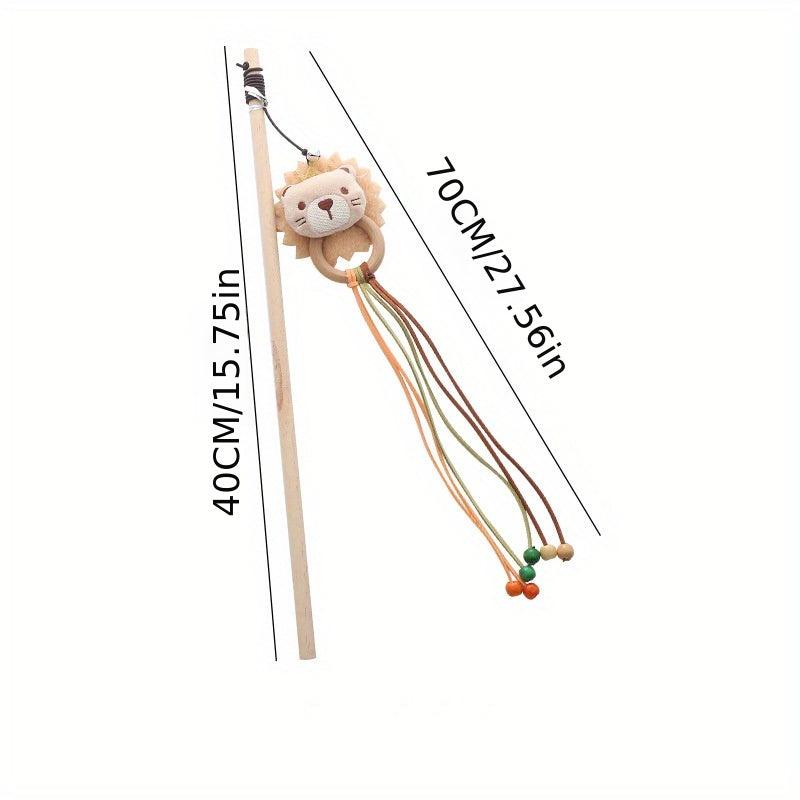 Interactive Plush Cat Teaser Toy with Wand - Entertain Your Feline