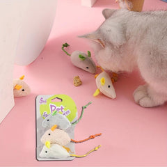 3 Pack Plush Small Mouse Cat Toy Interactive Cat Mint Toys