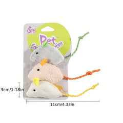 3 Pack Plush Small Mouse Cat Toy Interactive Cat Mint Toys