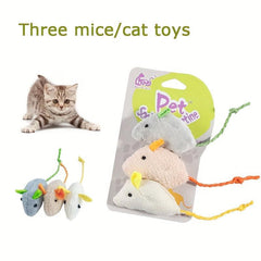 3 Pack Plush Small Mouse Cat Toy Interactive Cat Mint Toys
