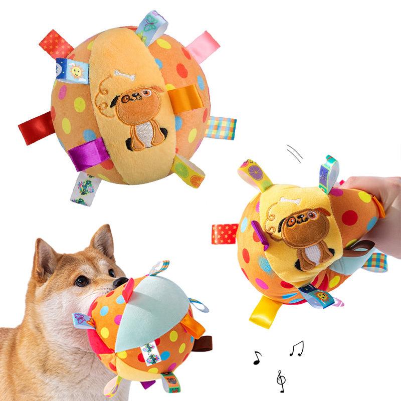 Interactive Ball Dog Toy For Training Chew Durable Plush Handle Dog Toys