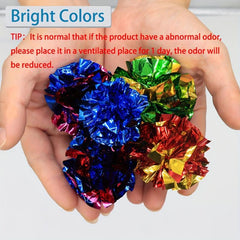 10pcs Random Crinkle Balls Cat Toys For Amusement