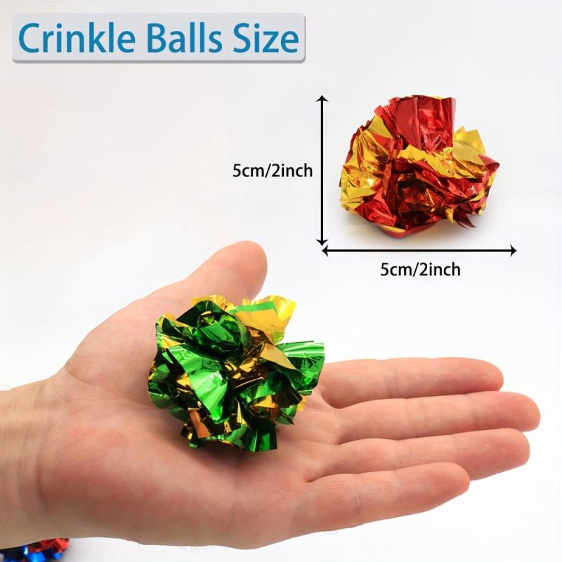 10pcs Random Crinkle Balls Cat Toys For Amusement