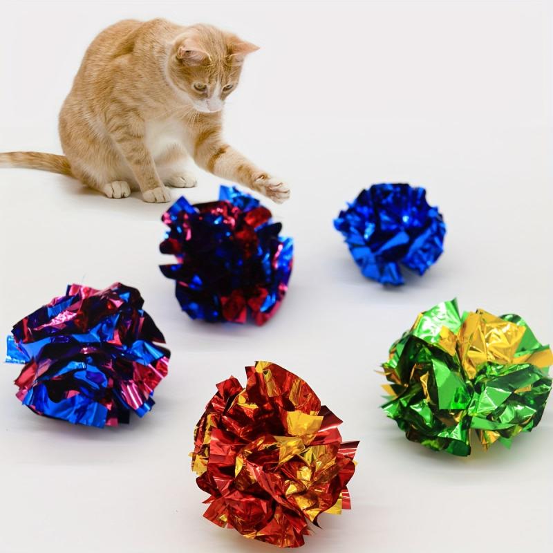 10pcs Random Crinkle Balls Cat Toys For Amusement