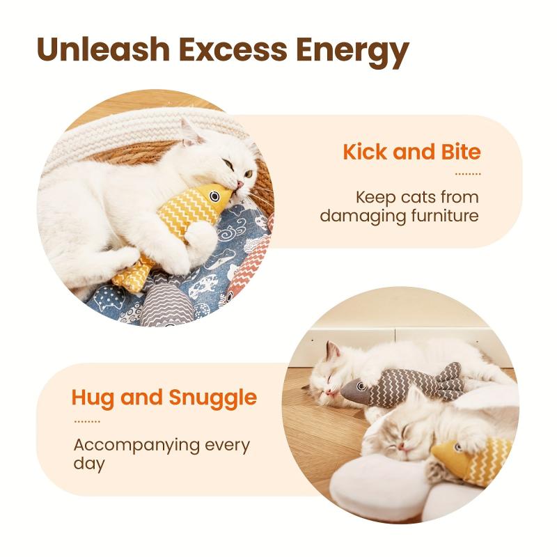 Fish Cat Toy Crinkle Sound Bite Resistant Pet Toy Interactive