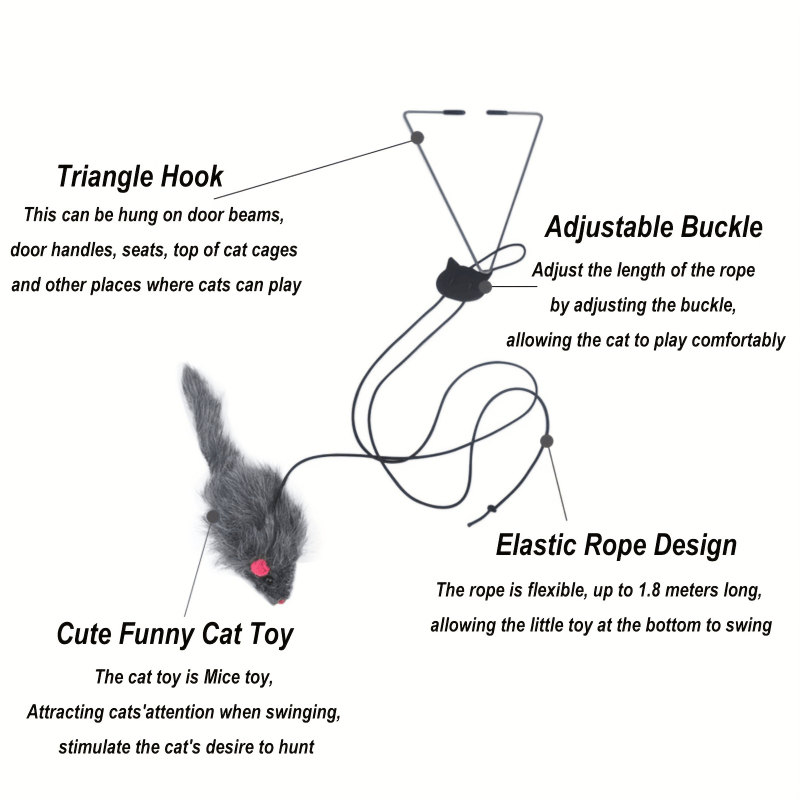 Plush Cat Toys Exercise Catcher Retractable Interactive Cat Teaser Hanging Toy
