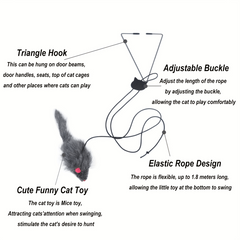Plush Cat Toys Exercise Catcher Retractable Interactive Cat Teaser Hanging Toy