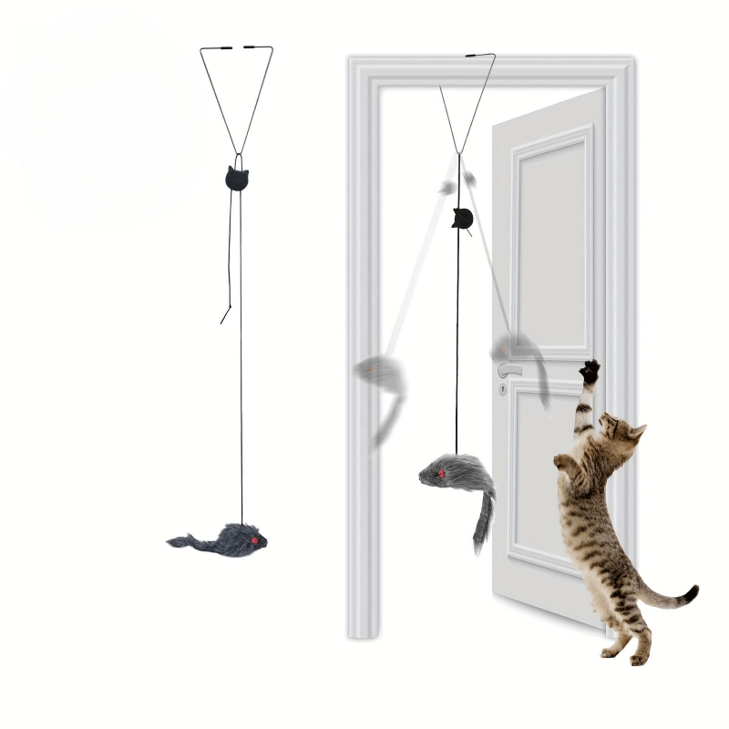 Plush Cat Toys Exercise Catcher Retractable Interactive Cat Teaser Hanging Toy