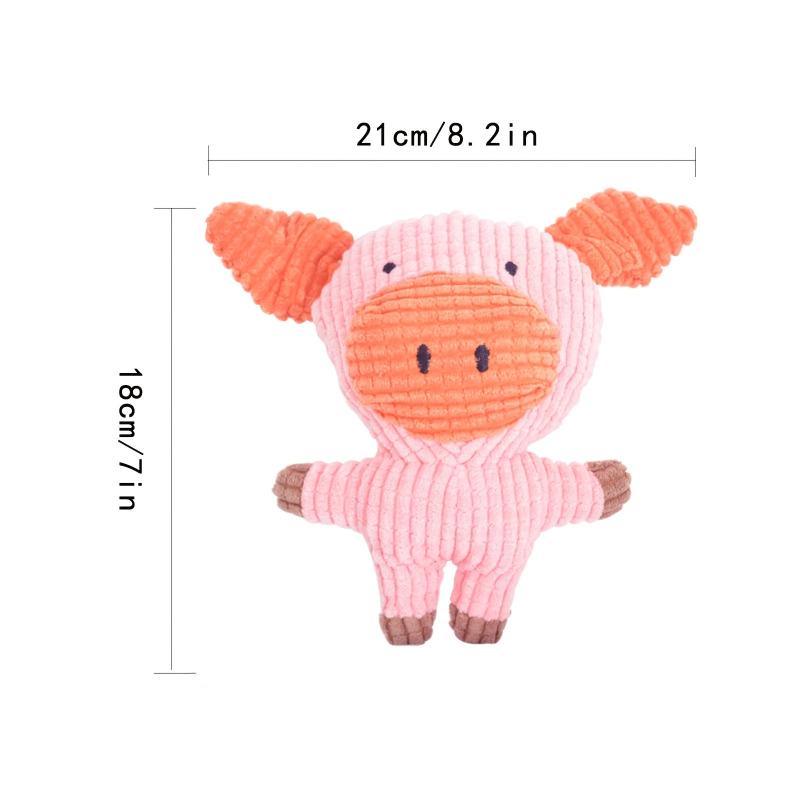 Cuddly Plush Pig Toy for Dogs Cats & Pets