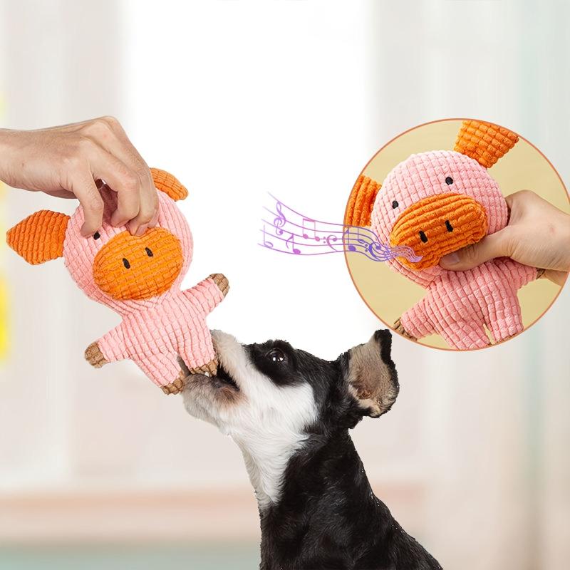 Cuddly Plush Pig Toy for Dogs Cats & Pets