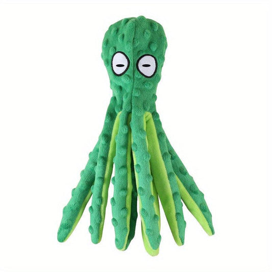 Octopus Pet Chew Toy Squeaky Plush Interactive