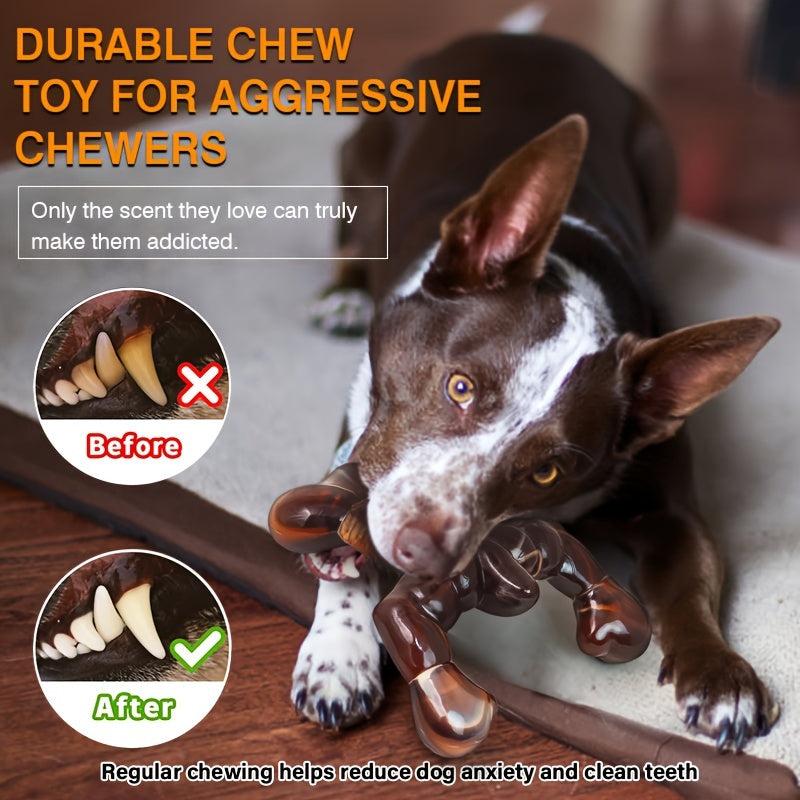 Indestructible Dog Chew Toy Bacon Flavored Tough Bone Durable Toy