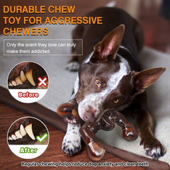 Indestructible Dog Chew Toy Bacon Flavored Tough Bone Durable Toy