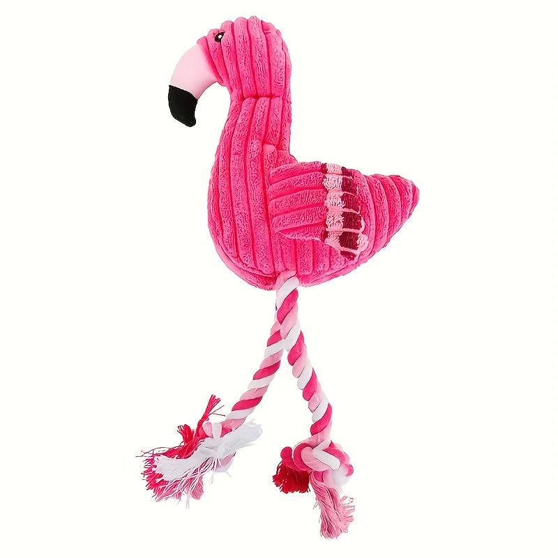 Dog Plush Toys Flamingo Squeaky Teething Stuffed Chew Toys for Small Large Dogs