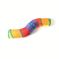 Foldable Cat Tunnel Interactive Pet Toy with Hanging Ball