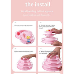 Cat 4 Layer Turntable Toy Interactive Track Tower