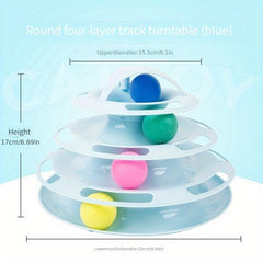 Cat 4 Layer Turntable Toy Interactive Track Tower