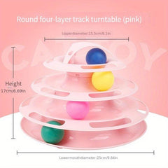 Cat 4 Layer Turntable Toy Interactive Track Tower