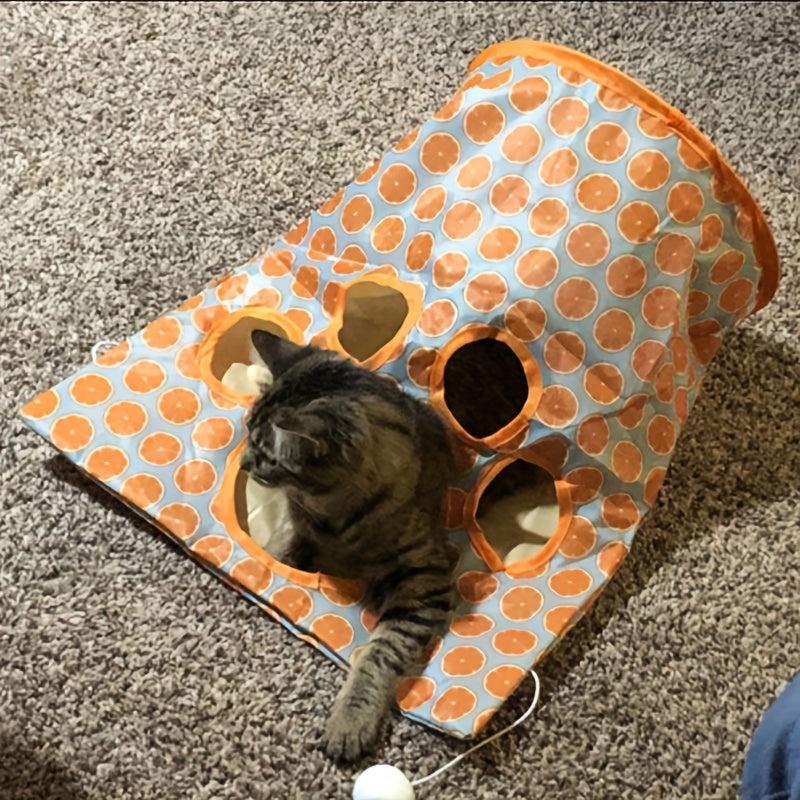 Cat Tunnel Toy Cat Pet Playing Toys With Peek Hole And Toy Ball