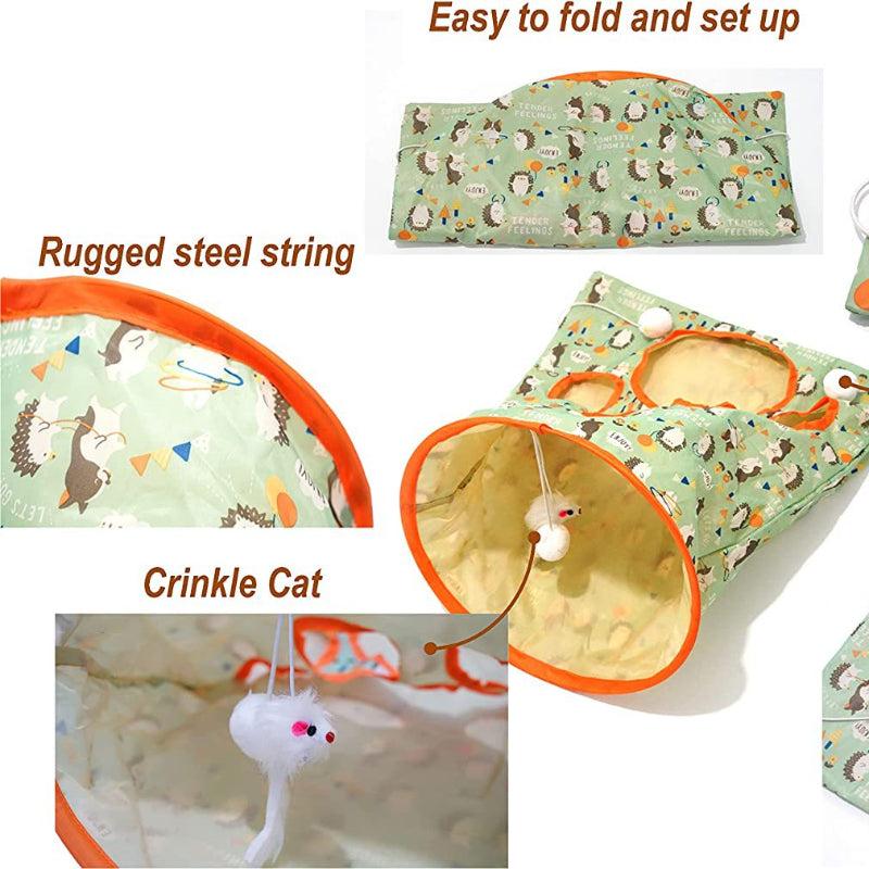 Cat Tunnel Toy Cat Pet Playing Toys With Peek Hole And Toy Ball