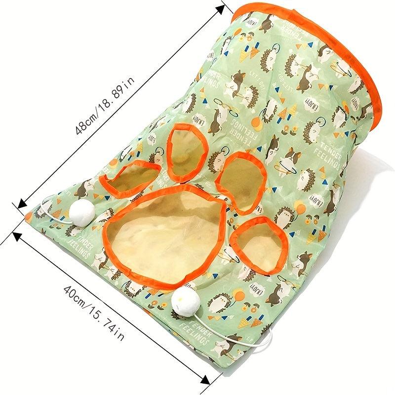 Cat Tunnel Toy Cat Pet Playing Toys With Peek Hole And Toy Ball