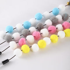 Interactive Cat Teaser Wand Toy Plush Balls Feather