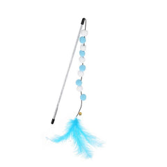 Interactive Cat Teaser Wand Toy Plush Balls Feather