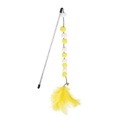 Interactive Cat Teaser Wand Toy Plush Balls Feather