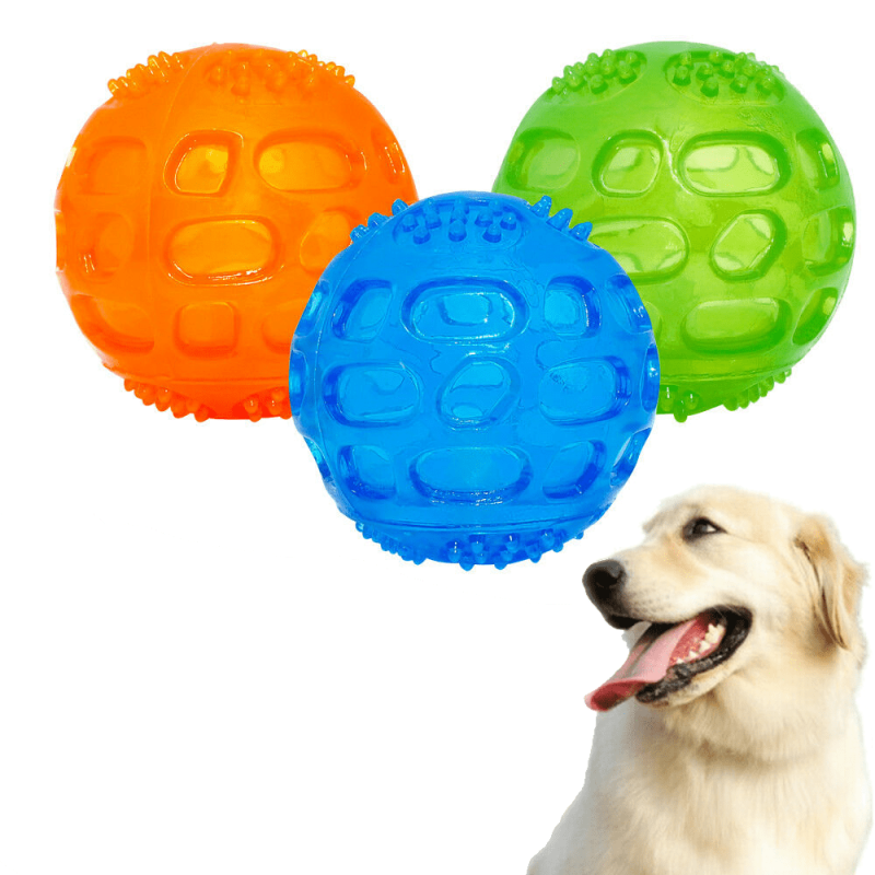 Durable Dog Ball Toy for Teeth Grinding & Interactive Play with Sound Effects