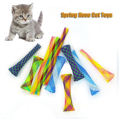 Colorful Spring Hose Kitten Grinding Claw Telescopic Spring Chew Toy