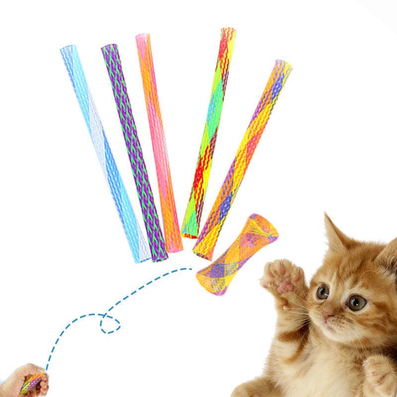 Colorful Spring Hose Kitten Grinding Claw Telescopic Spring Chew Toy