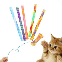 Colorful Spring Hose Kitten Grinding Claw Telescopic Spring Chew Toy