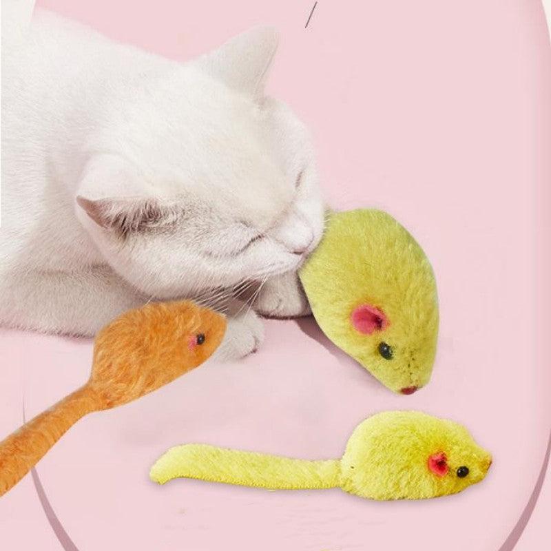 10pcs Plush Mouse Cat Toy Mice Random Assorted Colors
