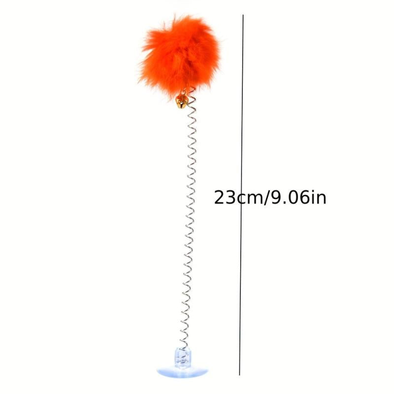 Interactive Plush Cat Spring Wand Kitten Toy Ball Bell Pet Supplies