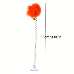Interactive Plush Cat Spring Wand Kitten Toy Ball Bell Pet Supplies