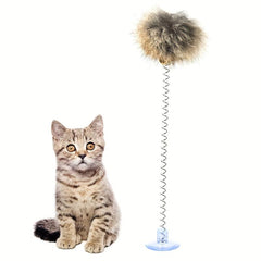 Interactive Plush Cat Spring Wand Kitten Toy Ball Bell Pet Supplies
