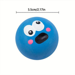 Durable Rubber Ball Toy For Dogs Cartoon Teeth Grinding Interactive Play