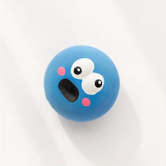 Durable Rubber Ball Toy For Dogs Cartoon Teeth Grinding Interactive Play