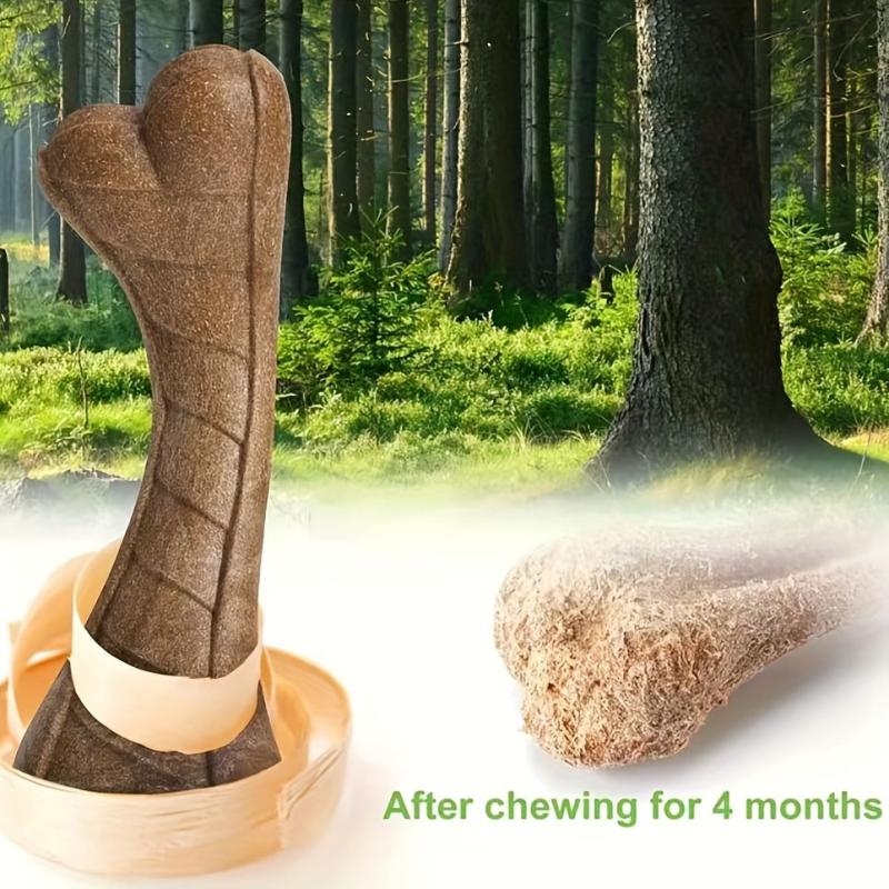 Dog Durable Chew Toy Bone Shaped Interactive Play Beef Flavor Toy